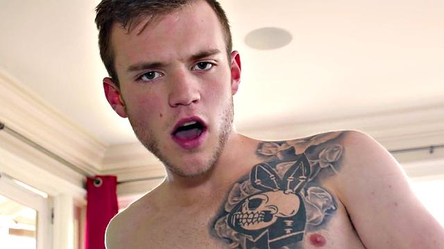 Inked twink sucks stepbro before barebacked until cumshot