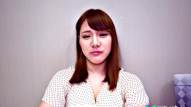 Shy Yuri is so cute putting on her old school uniform for fucking