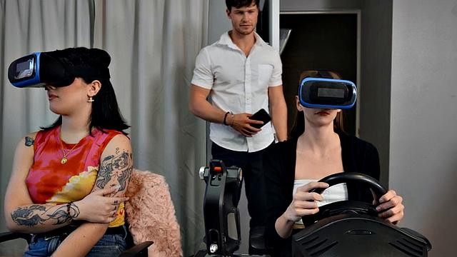 Skinny Shemale barebacked in classroom by tutor