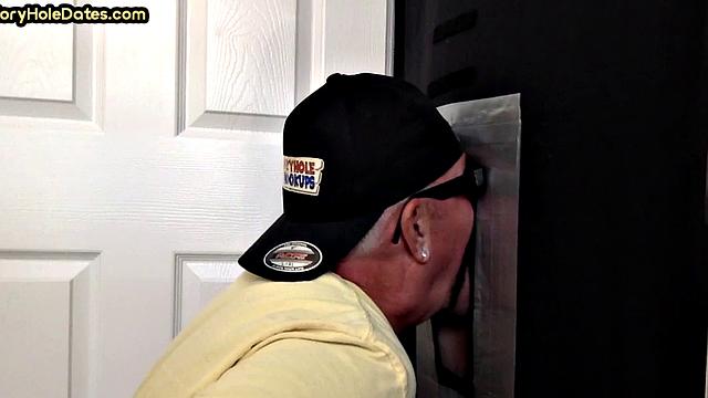 Assfucked greedy DILF sucks gloryhole cock and gets nailed