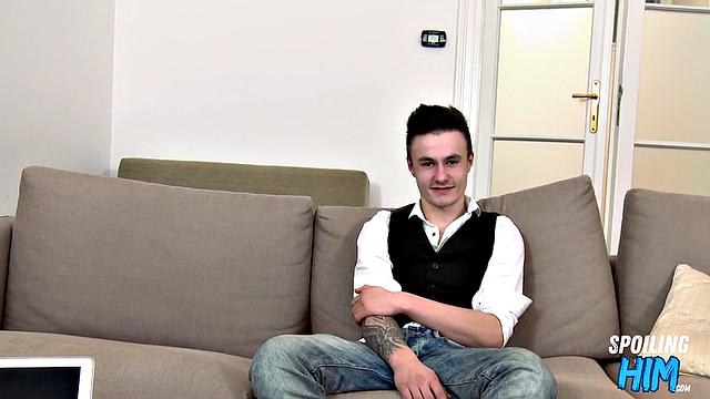 Handsome stud doggyfucked at casting