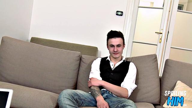 Handsome stud doggyfucked at casting