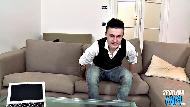 Handsome stud doggyfucked at casting