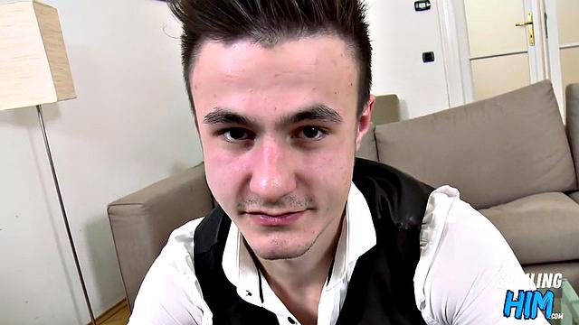 Handsome stud doggyfucked at casting