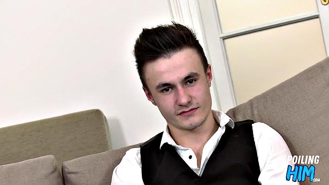 Handsome stud doggyfucked at casting