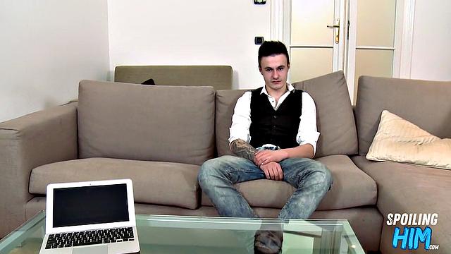 Handsome stud doggyfucked at casting