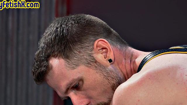 Rimming jock fists greedy asshole with gloved hands