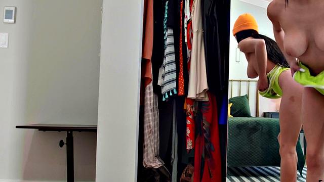 Petite babes sucking pov dick in trio before cockriding