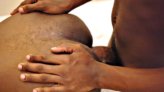 African teen barebacked before tugging for cum