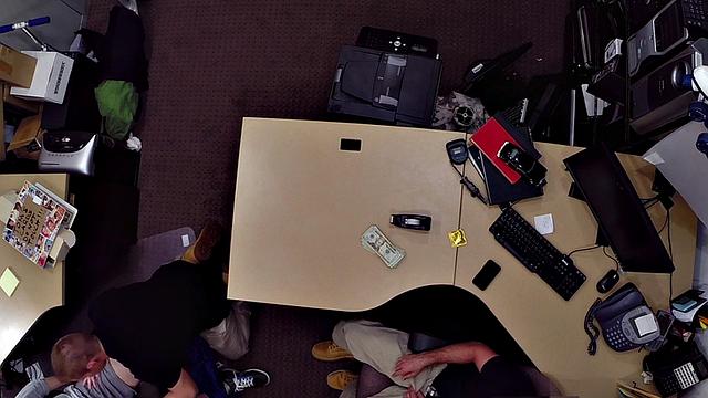 Gay pawn threesome assfucked in the office by shop owners