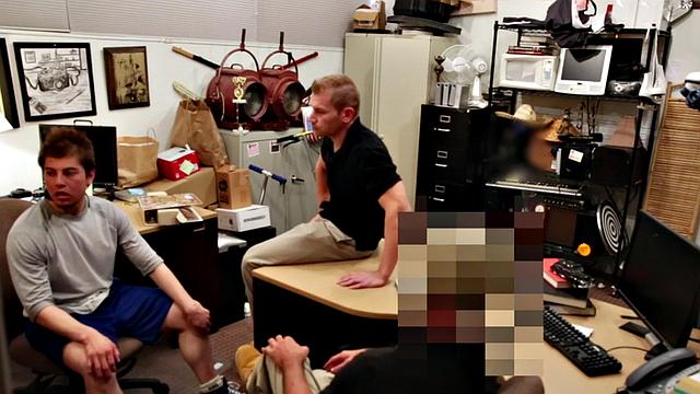 Gay pawn threesome assfucked in the office by shop owners