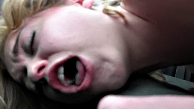 Blonde with natural tits hitchcocks and takes a deep facial from a hot stranger in POV