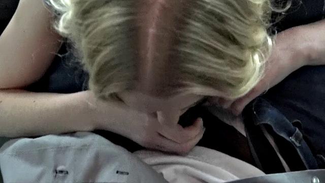 Blonde with natural tits hitchcocks and takes a deep facial from a hot stranger in POV