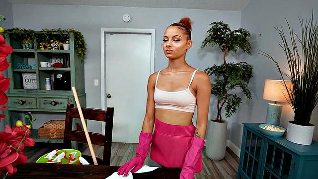 Cute maid smashed for cash