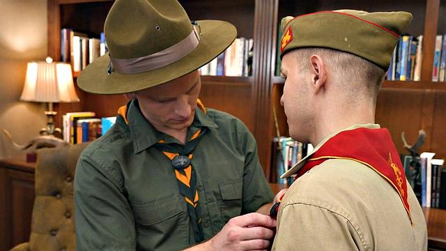 Uniformed amateur scouts in anal