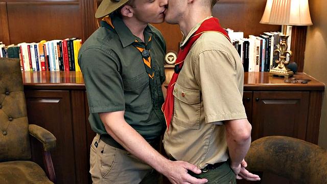 Uniformed amateur scouts in anal