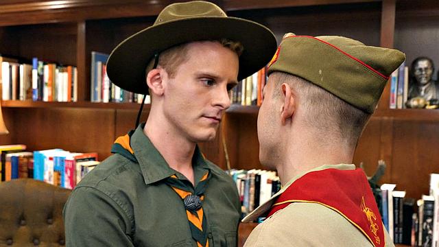 Uniformed amateur scouts in anal