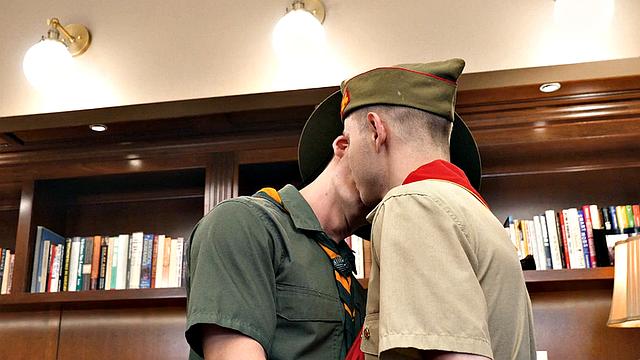 Uniformed amateur scouts in anal