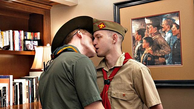 Uniformed amateur scouts in anal
