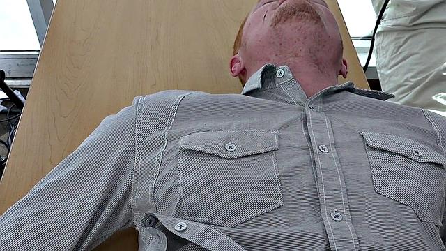 White stud penetrated by BBC in ass in meeting room