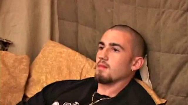 Donovan wastes no time as he pulls down his pants and lubes up his cock. Totally focused on the porn videp playing, Donovan strokes hard, until he expels a monster cum load.