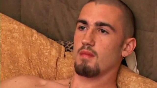 Donovan wastes no time as he pulls down his pants and lubes up his cock. Totally focused on the porn videp playing, Donovan strokes hard, until he expels a monster cum load.