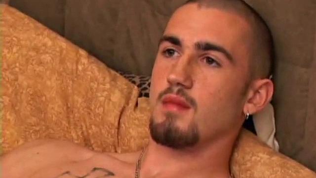 Donovan wastes no time as he pulls down his pants and lubes up his cock. Totally focused on the porn videp playing, Donovan strokes hard, until he expels a monster cum load.