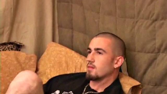 Donovan wastes no time as he pulls down his pants and lubes up his cock. Totally focused on the porn videp playing, Donovan strokes hard, until he expels a monster cum load.