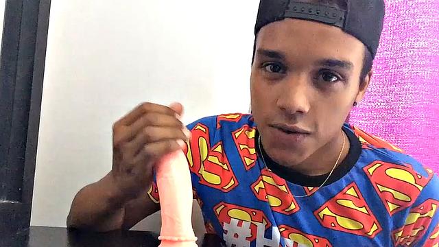 Our featured solo boy of the week is Jason, a cute little Latin twink with a fine butt and big uncut cock. This bottom boy has a dildo handy, and plans to make good use of it while jacking off for us.