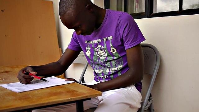 African solo twink jerks black cock after studying