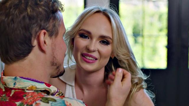 Stunning babe dirty talks and gets passionately fucked by BF