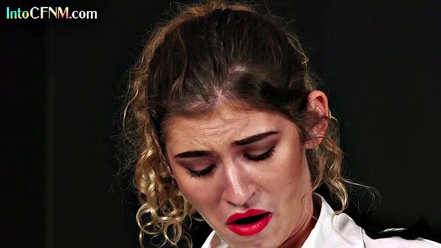 Classy CFNM ladies deepthroating a guy