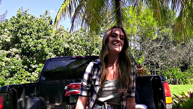 A bald babe in Mulch Booty get her pussy pounded in reverse cowgirl POV