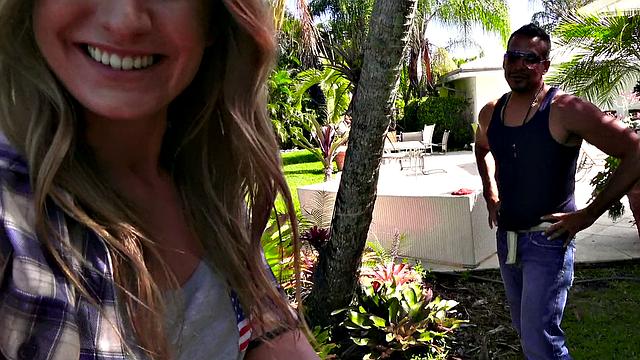 A bald babe in Mulch Booty get her pussy pounded in reverse cowgirl POV