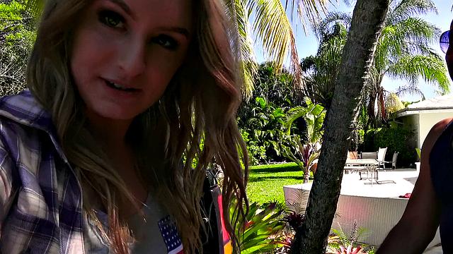 A bald babe in Mulch Booty get her pussy pounded in reverse cowgirl POV