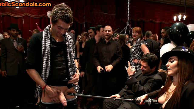Public BDSM matures deepthroat hard cocks in orgy