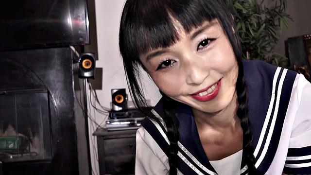 Asian stepteen sucks taboo dick in POV action in missionary