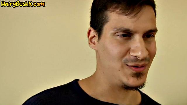 Petite hairy babe drilled by her BF