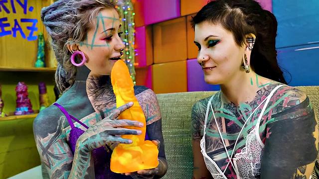 2 Tattooed Girls Get Ass Fucked By A Big Dick