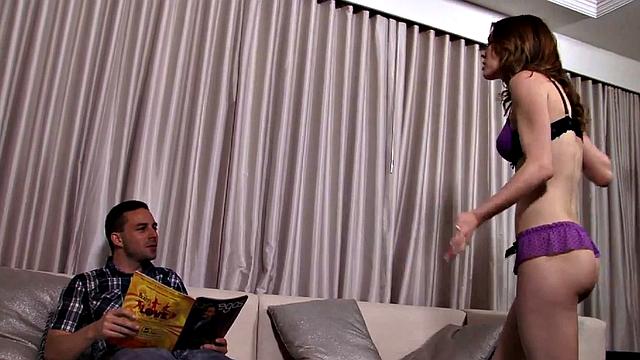 Sexy Brunette gets mad then fucked by boyfriend