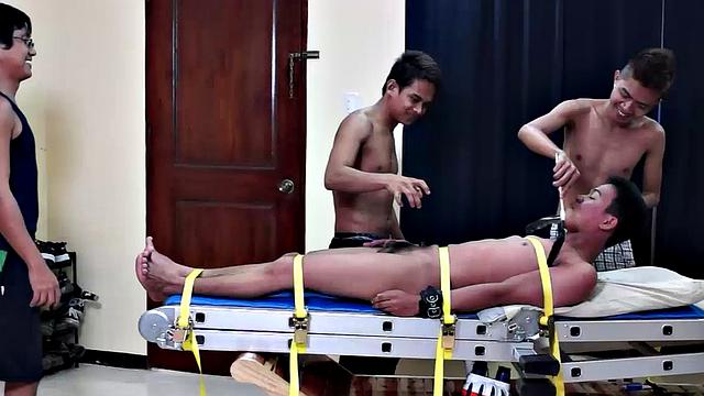 Asian tickle fantasies come true in this gang tickling scene with cute twink Warren.