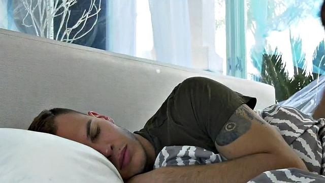 Dirty bisexuals fuck slutty bitch in threesome sex