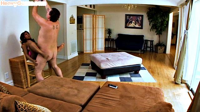 Big booty ebony smashed by big dick in pussy