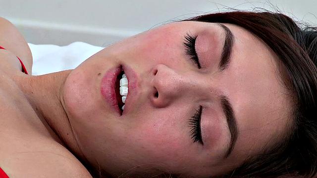 Hot lesbians in stockings kiss and lick each other's asses in the bedroom