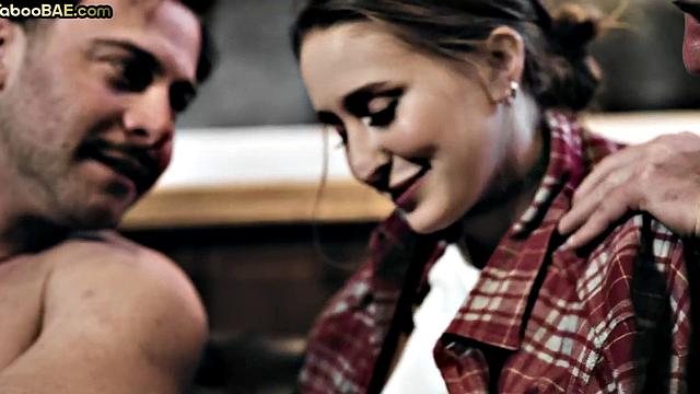 Blindfolded bae smashed in a threesome by two strangers