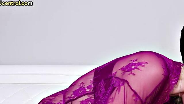 CFNM MILF wanking and deepthroating a masked guy's cock