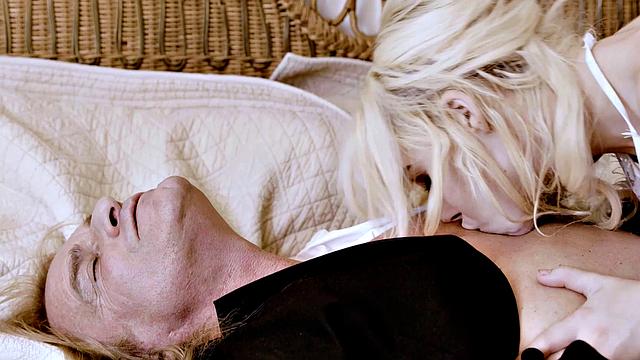 Naughty 18-year-old blonde gets down and dirty with her man's hard cock before the wedding