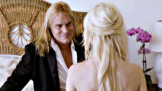 Naughty 18-year-old blonde gets down and dirty with her man's hard cock before the wedding