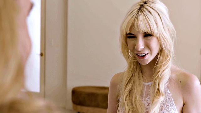 Naughty 18-year-old blonde gets down and dirty with her man's hard cock before the wedding