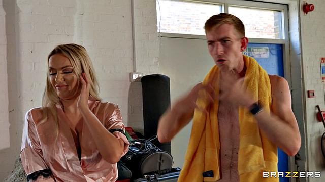 Amber Jayne and Beth Bennett share a lesbian scene before Amber fucks Danny D on set